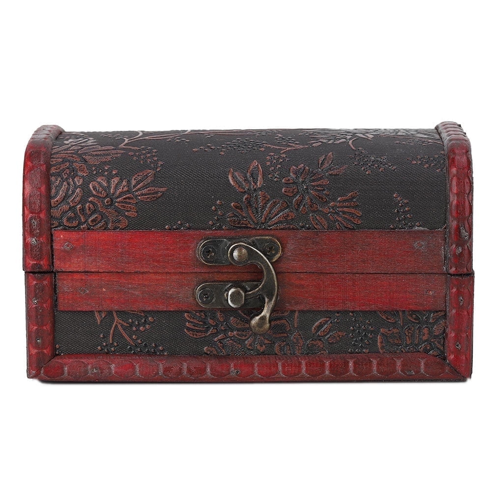 LIYJTK Wooden Box with Hinged Lid Acacia Wood Decorative Storage Boxes Hand-Crafted Wooden Box for Recipes Decorative Storage or as Keepsake