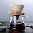thumbnail image 1 of Wooden Brackets Glass Coffee Dripper and Pot Set，Glass Coffee Filter Reusable Coffee Filters, 1 of 7
