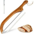 Wooden Bread Bow Knife, 16" Serrated Bagel Knife, Serrated Sourdough