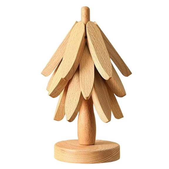 Wooden Bread Shaped Plate Stand, Natural Serving Tray for Kitchen & Dining Display