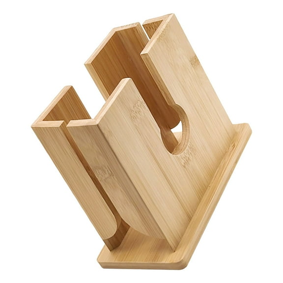 GOOHOCHY Wood Bagel Slicer Holder and Cutter Anti Slip Bread Tool for Large Bagels and English Muffin