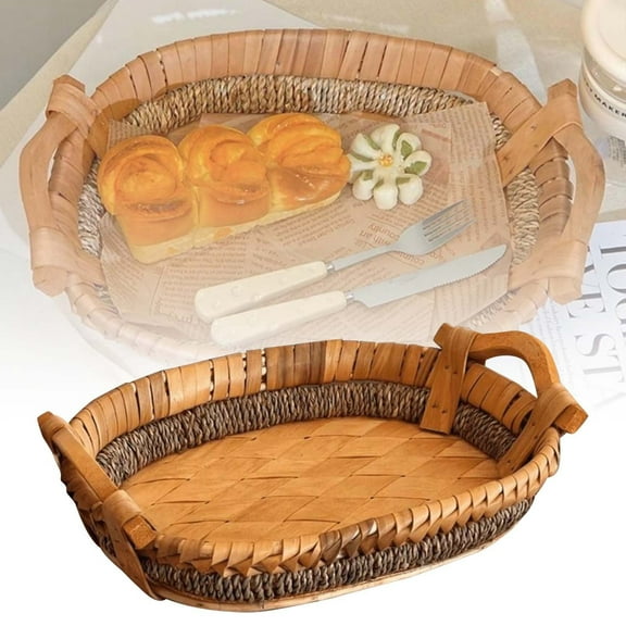 Wooden Bread Storage Tray Practical Kitchen Organization Solution for Fresh and Pastries with Natural Material Design for Countertop Display