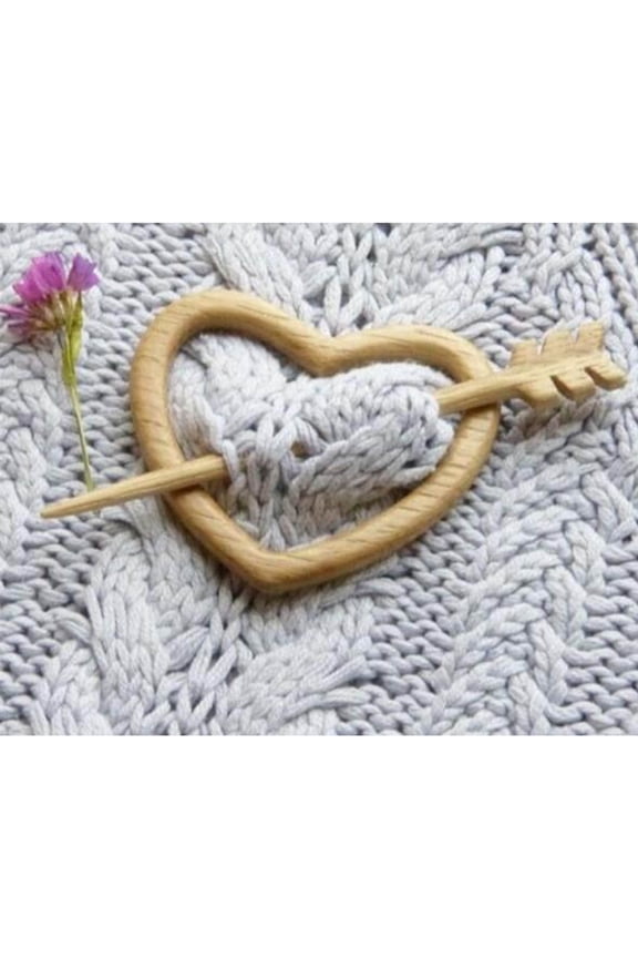 Wooden Brooch Pin With Cute Image Design Brooch, Sweater Clip, Vintage Pin Natural Wooden Brooch Pin