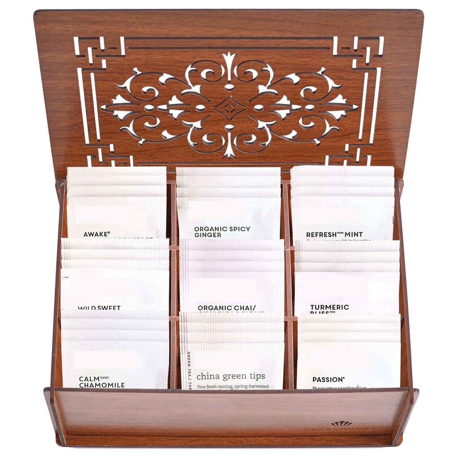 Wooden Brown Black Tea Bags 80 Count 9 Flavor Variety Pack – Premium Assorted Tea Selection for Hot Beverages, Morning Rituals, Office and Home Use