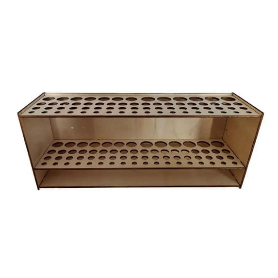 Wooden Brush Holder Porous 67 Brushes Desk Pen Storage Bracket Detachable Wall Rack