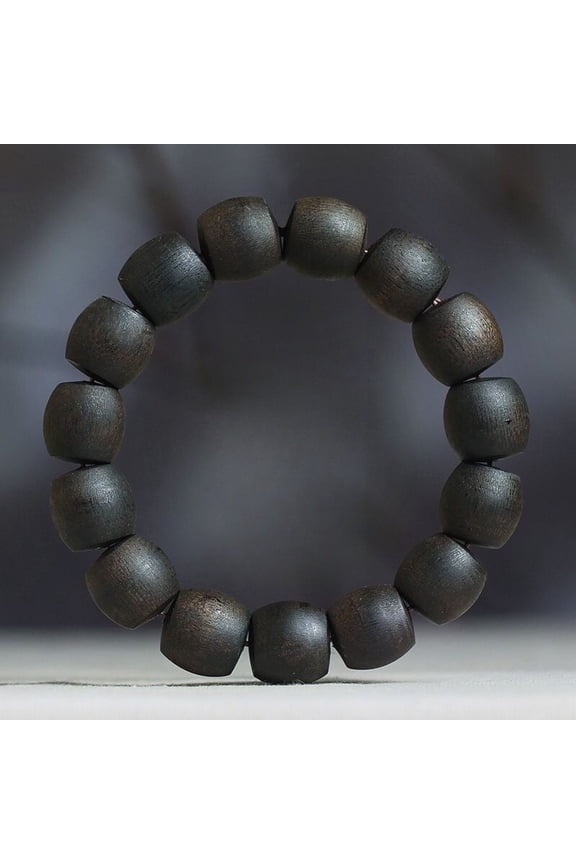 Wooden Bucket Bead Bracelet Old Material Collectible Play Piece Cultural Gift Handcrafted Wrist Accessory