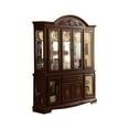 thumbnail image 1 of Wooden Buffet with Hutch and Molded Trim Details Dark Brown, 1 of 3