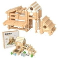 thumbnail image 1 of Wooden Building Blocks Set Mortise and Tenon Structure House Construction Puzzle for 4-5 Years 5-6 Years, 1 of 9
