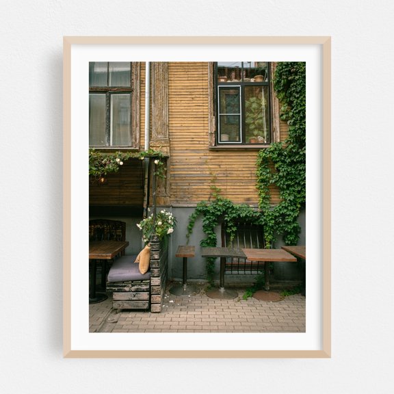 Wooden Buildings, Riga 02 - Riga Latvia Photography Rustic Botanical Architecture Vintage Floral Street Photography Farmhouse Oak Framed Wall Art Print 6 x 8 inches