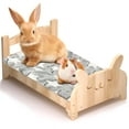 Wooden Bunny Bed for MMF7 Rabbits Indoor with Cozy Removable and Easy