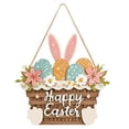 thumbnail image 1 of Wooden Bunny Easter Wreath for Front Door Decor, Wood Easter Bunny Door Sign, Spring Doors Sign Decoration, Home Outdoor Indoor Fireplace Window Wall Hanging Decoration, 1 of 9