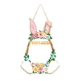 thumbnail image 1 of Wooden Bunny Easter Wreath for Front Door Decor, Wood Easter Bunny Door Sign, Spring Doors Sign Decoration, Home Outdoor Indoor Fireplace Window Wall Hanging Decoration, 1 of 9