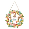 thumbnail image 1 of Wooden Bunny Easter Wreath for Front Door Decor, Wood Easter Bunny Door Sign, Spring Doors Sign Decoration, Home Outdoor Indoor Fireplace Window Wall Hanging Decoration, 1 of 9