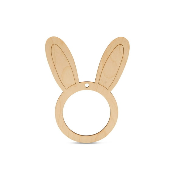 Wooden Bunny Face Frame, 8-Inch, 1/8 Inch Thick, Pack of 10 Easter Crafts for Easter Basket Stuffers/Wooden Ornaments, by Woodpeckers