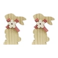thumbnail image 1 of Wooden Bunny Shaped Decorative Standing Figures Unfinished Wood Cutouts for Home Tabletop Display Set of 2 Pieces, 1 of 3