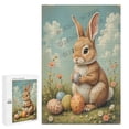 thumbnail image 1 of Wooden Bunny With Egg Puzzle – 1000 Piece Jigsaw Puzzle for Adults – Easter-Themed Rabbit Puzzle for Spring Fun and Family Holiday Gift, 1 of 8