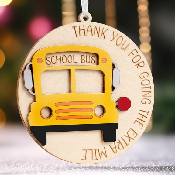 Wooden Bus Driver Ornament  Christmas Appreciation Gift for School Bus Drivers, End of Year or Retirement Keepsake for School Staff