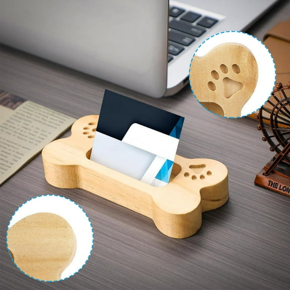 Wooden Business Card Holder under $5! Yrmaups Solid Wood Business Card Holder, Carved Dog Design, Pet Themed Card Box, Desktop Organizer, Natural Wood, Unique Gift, Office Decor, Durable, Handcrafted