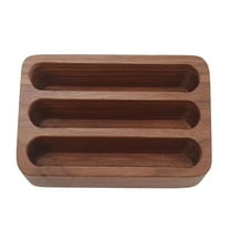 Wooden Business Card Holder, Solid Wood Card Display Stand, With 3 Slots Card Storage Case, Memo Name Card Organizer Rack Card Display Stand for Office and Home