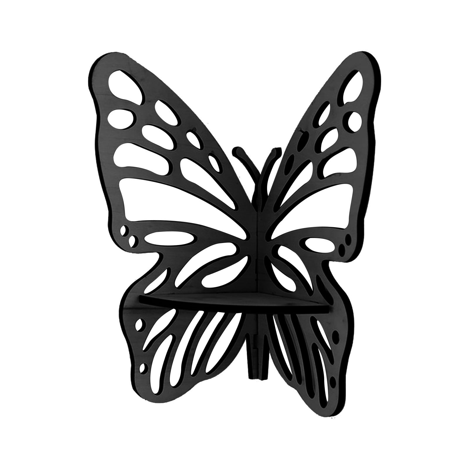 Wooden Butterfly Corner Rack Decorative Butterfly Floating Rack Wall ...