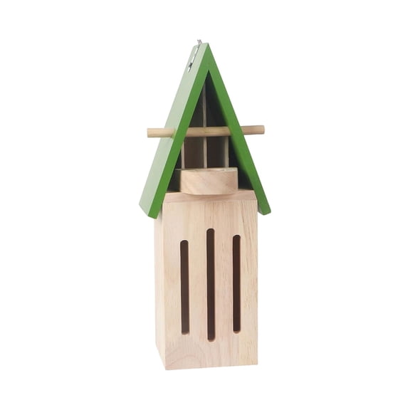 Wooden Butterfly House with Feeder for Outside Garden, Natural Butterfly Habitat Shelter for Hanging on Tree Wall or Floor Standing, Attract Pollinators to Yard