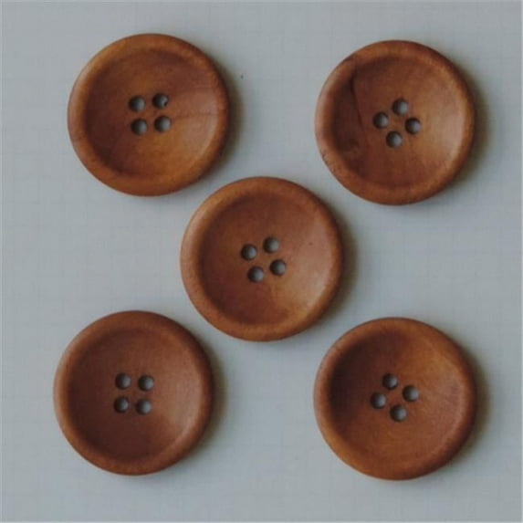 Wooden Buttons 5-Pkg-Vintage Stained 1.25 in.
