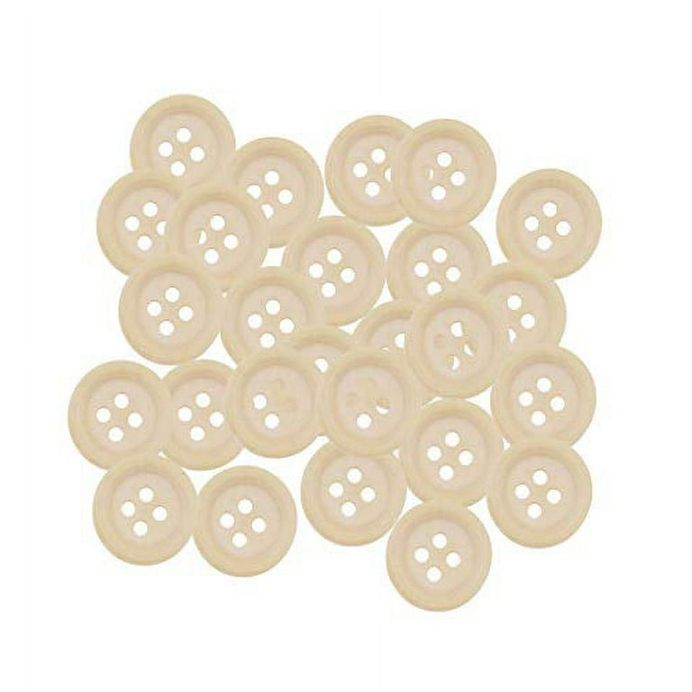 Wooden Buttons - Round Wood Buttons for Crafts Sewing Sweater by Mandala  Crafts, Natural Color Bulk 100 PCs 20mm 3/4 Inch Button with 4 Holes 