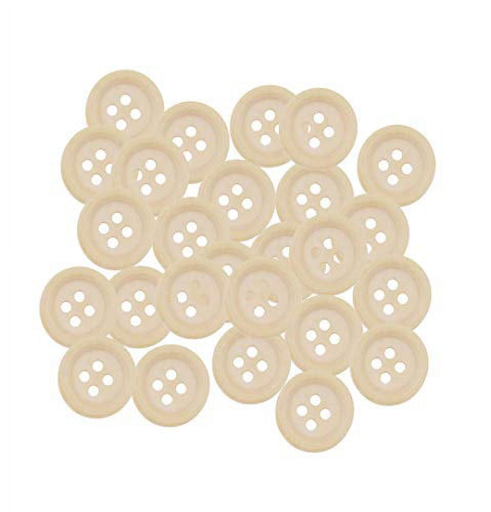 Wooden Buttons - Round Wood Buttons for Crafts Sewing Sweater by Mandala Crafts, Natural Color Bulk 200 Pcs 10mm 3/8 inch Button with 4 Hole