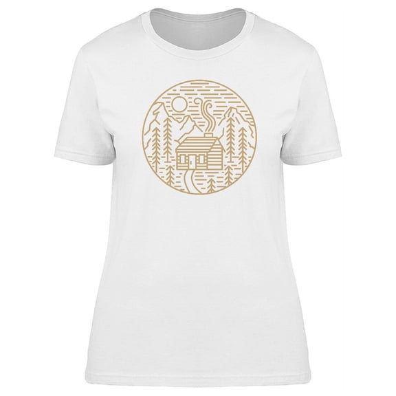 Wooden Cabin Silhouette T-Shirt Women -Image by Shutterstock, Female Small
