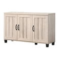 thumbnail image 1 of Wooden Cabinets, Corby 45" Dusty Gray Oak Finish 3-Door Shoe Cabinet, Light Gray Living Room Cabinets,Particle Board Cabinets With Doors, Furniture Primary Living Space Cabinets, 1 of 5