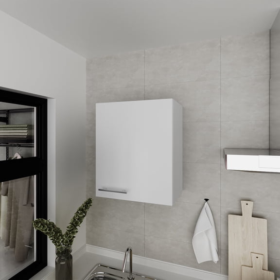 Wooden Cabinets, Wall Cabinet Dennard, Kitchen, White, White Living Room Cabinets,Engineered Wood Cabinets With Doors, Furniture Primary Living Space Cabinets