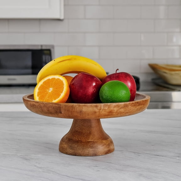 Wooden Cake Stand 12 Inch | Classic   Wood Pedestal Riser | Footed Cupcake & Dessert Stand | Multipurpose Cake Display for Home Decor