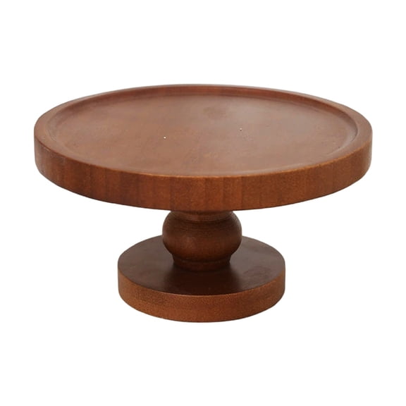 Wooden Cake Stand,Rustic Round Wood Cake Stands,Riser Footed Wooden Cake Holder Tray, Serving Tray for Cake,Cheese,Snacks and Desserts,Cake Holder for Parties and Kitchen Display(17.5x17.5x9cm)