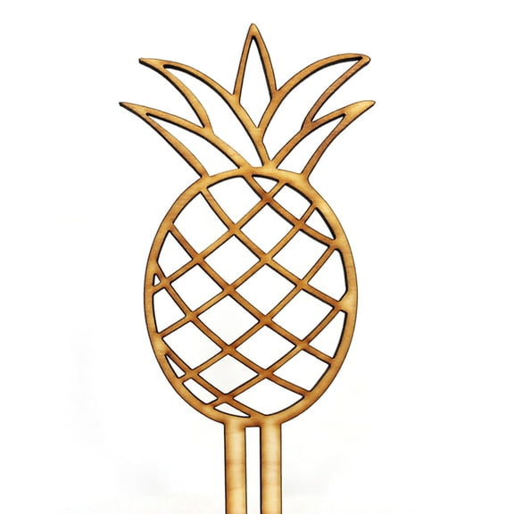 BESTOYARD Adorable Wooden Pineapple Cupcake Toppers for Birthday Decor