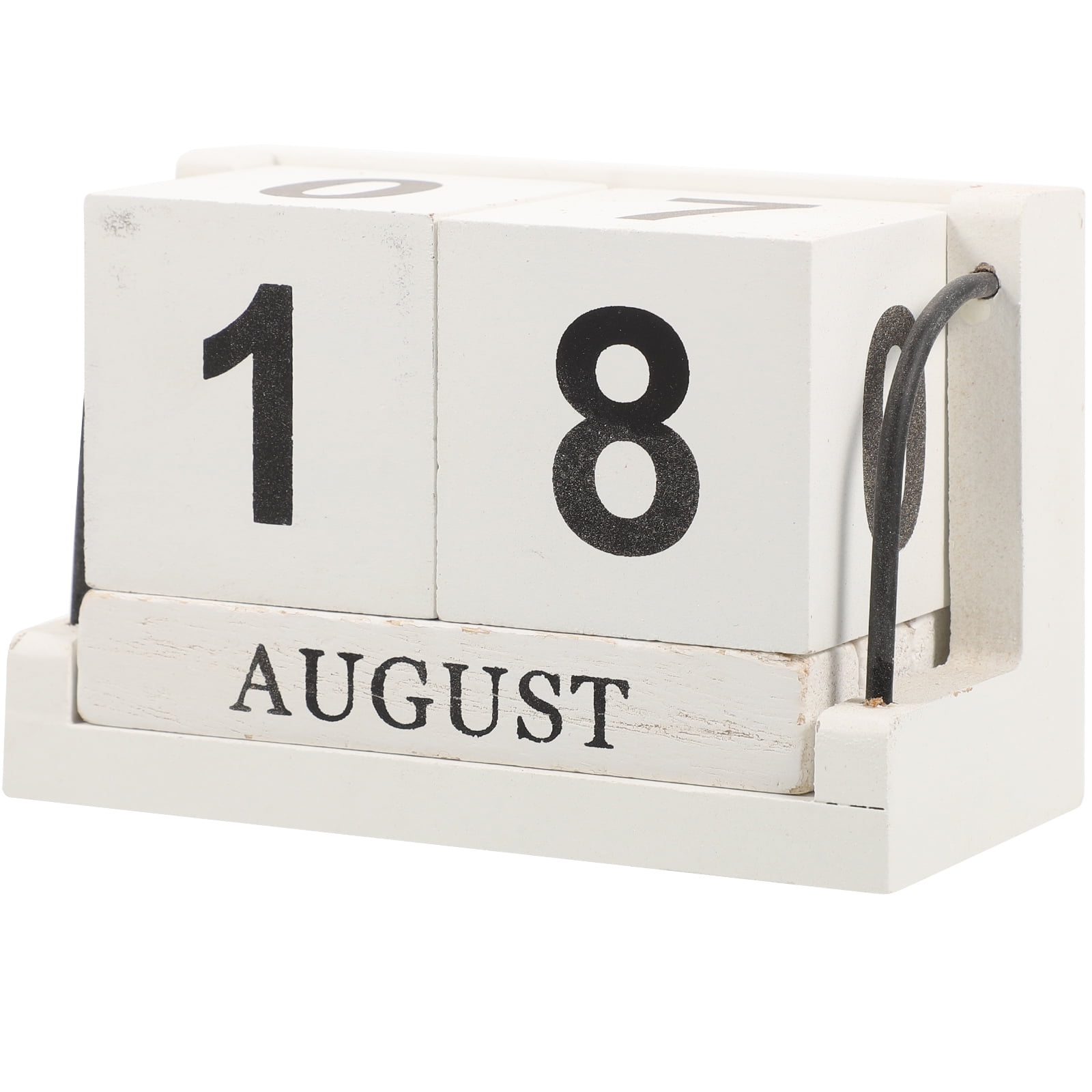Wooden Calendar Desk Blocks Perpetual Date Calendars Log Ornaments