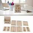 thumbnail image 1 of Wooden Calendar, Wooden Perpetual Date Desk Calendar Manual Change Calendar Retro Wood Block Calendar for Desktop Home Decor, 1 of 7