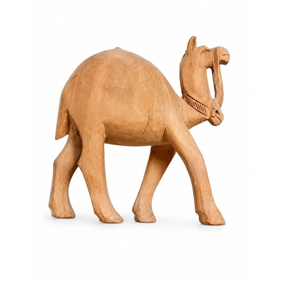 Wooden Camel Figurine for Home Decor | Decorative Tabletop Animal Statue for Living Room, Office & Shelf Display (Gray)