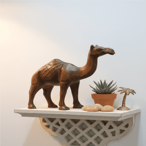 Wooden Camel Statue, 5 Inch, Pack of 1