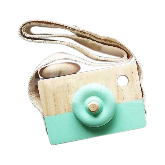 Wooden Camera Toy, TOUMENY Cute Hanging Neck Camera Decoration, Portable Wooden Camera for Kids Children Gift, Green