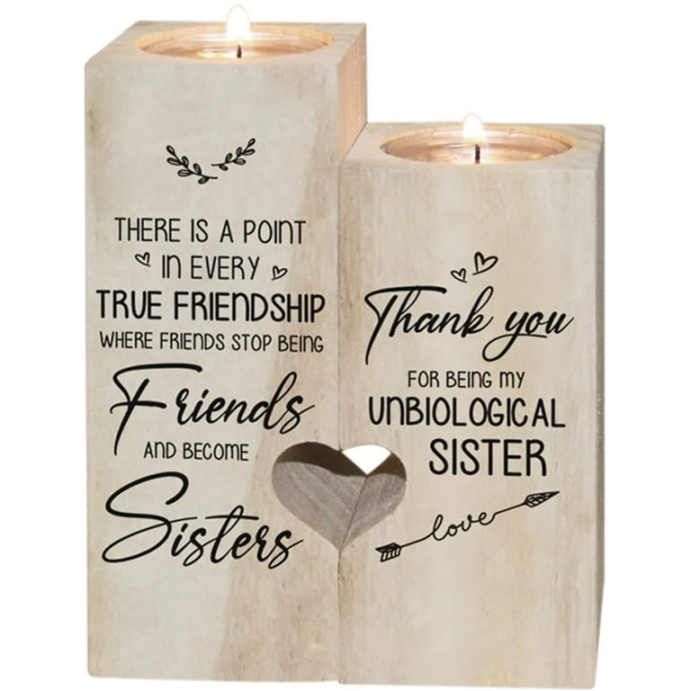 Wooden Candle Holder, Friendship Gifts for Women Friends to My