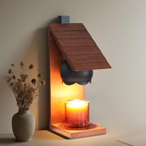 Wooden Candle Warmer Lamp - Rustic Cabin-Shaped Wax Melter with Vintage Farmhouse Charm, Wall-Mountable Flameless Candle Heater for Scented Wax, Decorative Night Light for Home, BedroomNew home