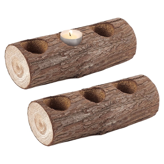 Wooden Candlestick Column Coconut Brown 177x65.5x63mm Inner Diameter: 35mm