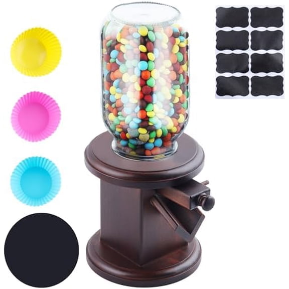 Wooden Candy Dispenser, Cereal Dispenser Countertop, Candy Containers & Storage, Versatile Snack Storage Machine, Suitable for Candy Bean, Cereal, M&M's, Peanuts
