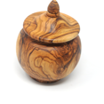 thumbnail image 1 of Wooden Canister Set: Olive Wood Kitchen Canisters Shaped Acorn, 1 of 5