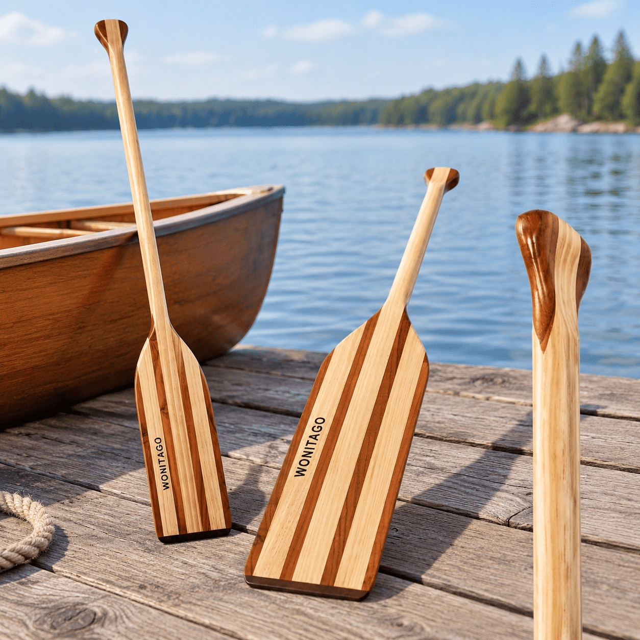 Wooden Canoe Paddle, Splicing Color, 4.0 FT, for Canoeing and Boating ...