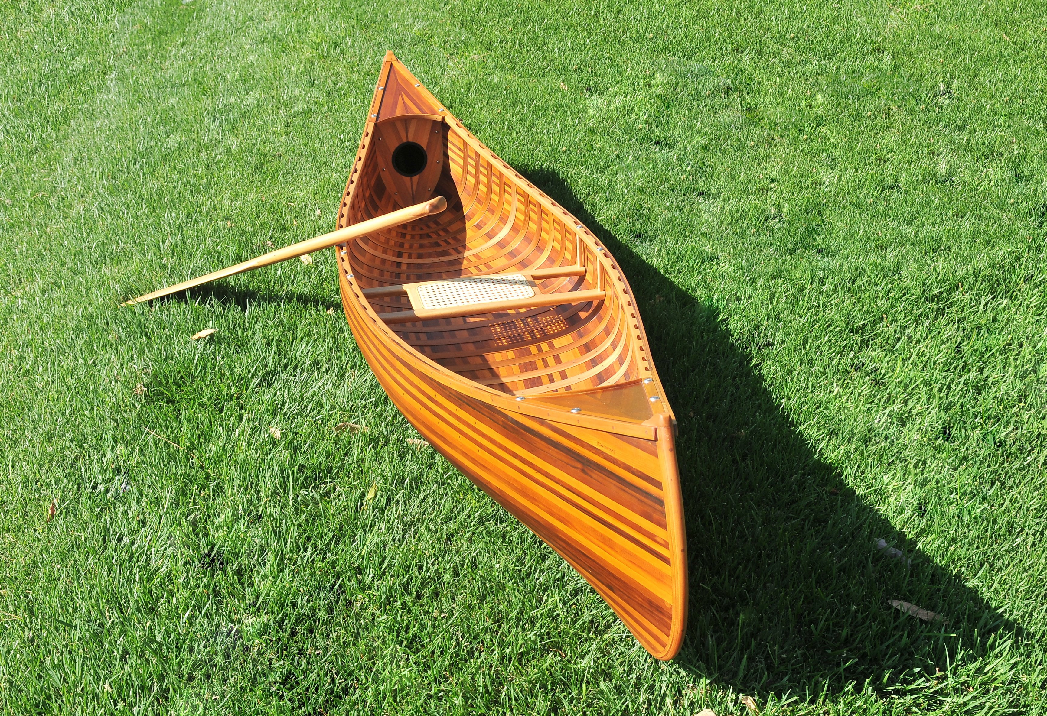 Wooden Canoe With Ribs Curved Bow Matte Finish 10 ft - Walmart.com