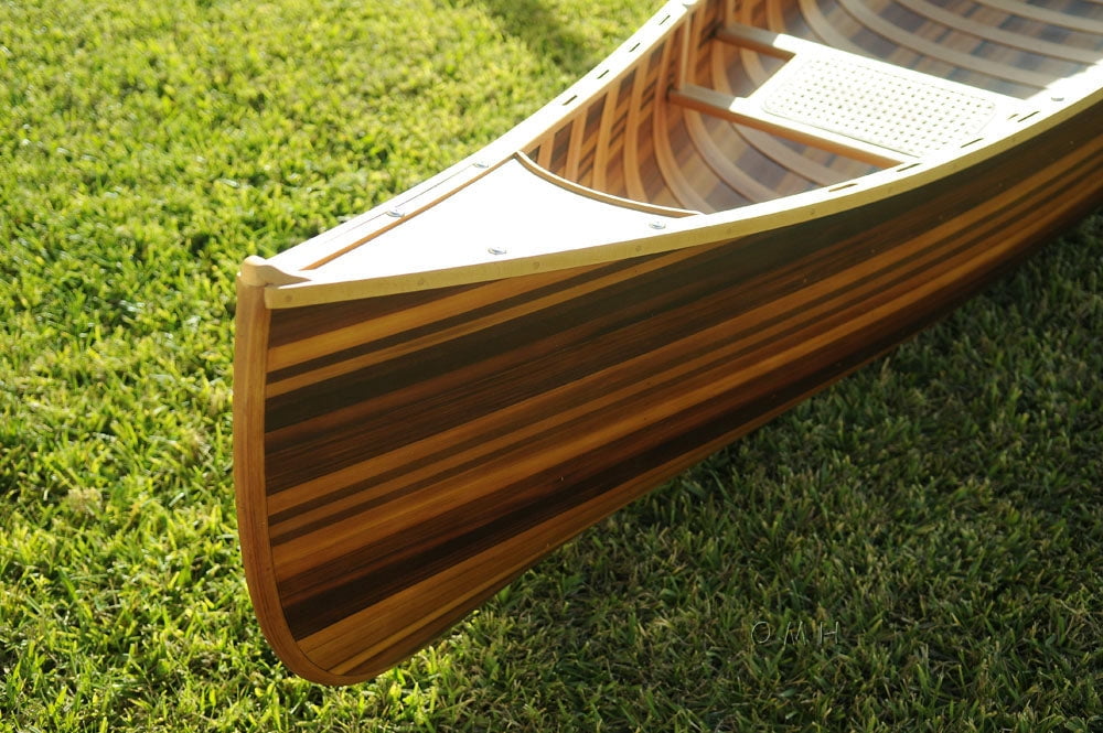 Wooden Canoe With Ribs Curved Bow Matte Finish 12 ft - Walmart.com