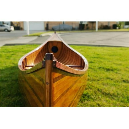 Wooden Canoe with Ribs Curved Bow - 26.25 x 118.5 x 16 in.