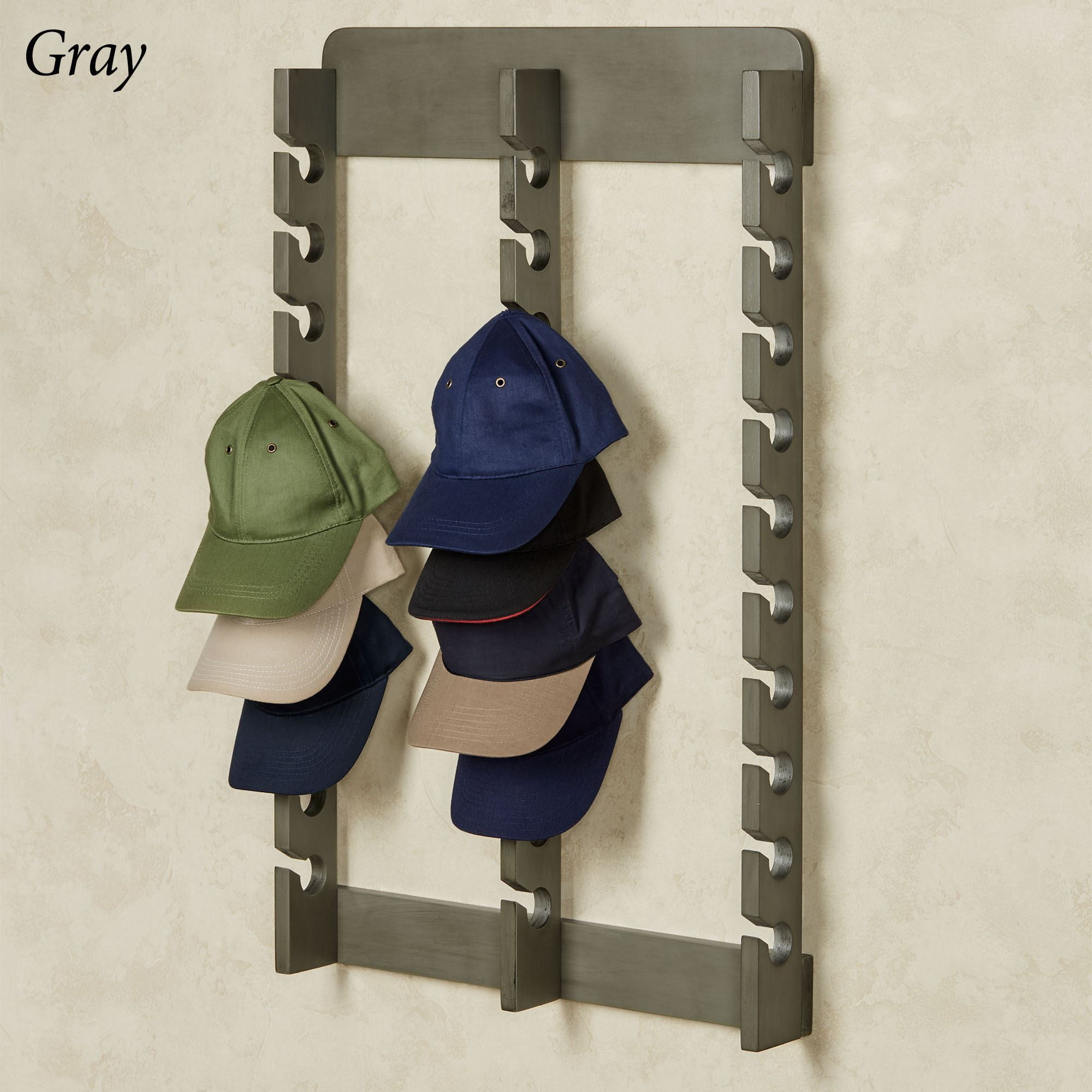 Wooden Cap Display Rack Gray Triple 30 Slots - Walmart.com