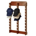 thumbnail image 1 of Wooden Cap Display Rack Mission Red Oak Triple 30 Slots, 1 of 5